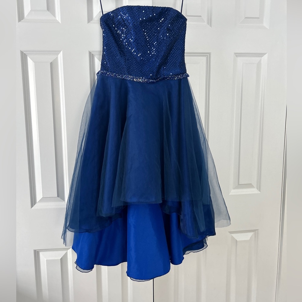 Blue ZOE LTD formal elegant party dress girls 14 NWT new strapless sequin